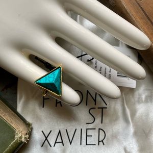 From St Xavier Alina Turquoise and Brass Ring